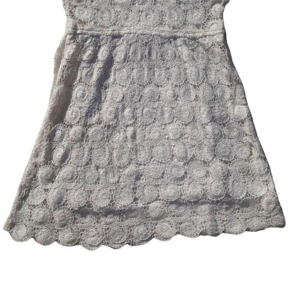 Willow & Clay Crochet Lace Flutter Sleeve Mini Peasant Dress Cream Sz XS - Picture 10 of 11